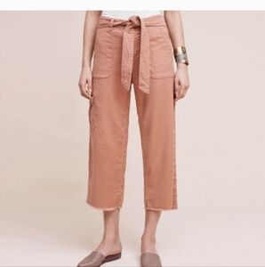 Anthropologie Hei Hei Cropped cargo Trousers Rose salmon color size 26